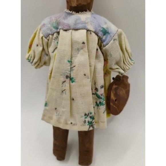 ANTIQUE VTG WOOD CARVED FOLK ART DOLL PRIMITIVE 6" - Picture 4 of 16